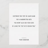 Carte miniature en or noir Merci noir (Verso)