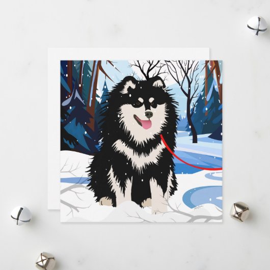 CARTE MINIATURE FINNISH LAPPHUND AU-DESSUS DE LA R (Devant/Arrière en situation)