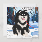 CARTE MINIATURE FINNISH LAPPHUND AU-DESSUS DE LA R (Devant)