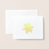 Carte miniature Gold Winter Snowflake (Devant avec enveloppe)