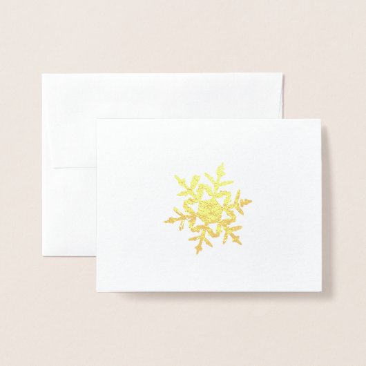 Carte miniature Gold Winter Snowflake (Devant avec enveloppe)