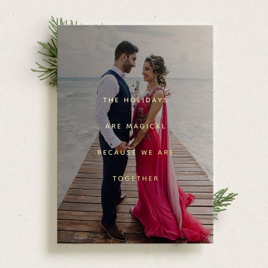 Carte miniature Gratitude Photo Holiday Gold