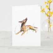 Carte Miniature Pinscher, Personnalisée (Fleur jaune)