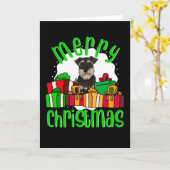 Carte Miniature Schnauzer chien joyeux Noël (Fleur jaune)