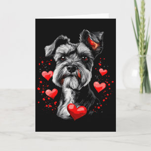 Carte Miniature Schnauzer de la Saint-Valentin