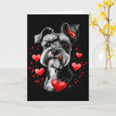 Carte Miniature Schnauzer de la Saint-Valentin (Fleur jaune)