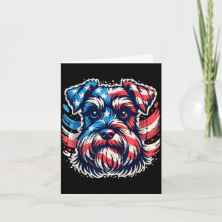 Carte Miniature schnauzer patriotique drapeau américain