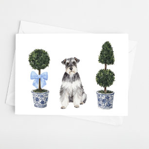 Carte Miniature Schnauzer Topiaire de Chien Chien Peintu