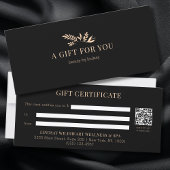 Carte Minimal Black Botanical QR Code Gift Certificates
