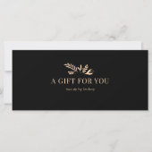 Carte Minimal Black Botanical QR Code Gift Certificates (Devant)