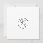 Carte Minimal Bunny Doodle Birthday Card (Dos)