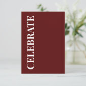 Carte Minimal CELEBRATE | Deep Red Holiday Greeting (Debout devant)