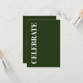 Carte Minimal CELEBRER | Vert forêt Message de vacances (Devant/Arrière en situation)