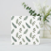 Carte Minimal Christmas Pine Pattern, Scandi Style (Debout devant)