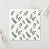 Carte Minimal Christmas Pine Pattern, Scandi Style (Devant/Arrière en situation)