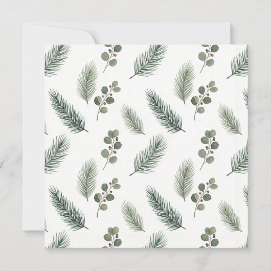 Carte Minimal Christmas Pine Pattern, Scandi Style (Devant)