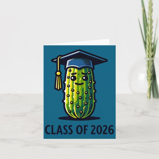 Carte Minimal Class 2026 Graduation Pickle Trendy (Devant)