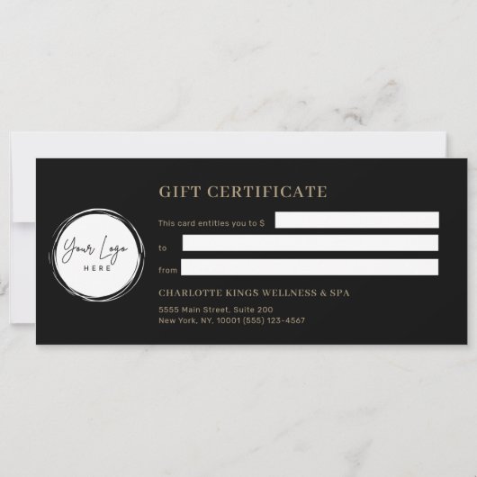 Carte Minimal Eyebrow Black Logo Gift Certificate (Dos)