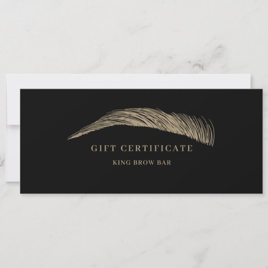 Carte Minimal Eyebrow Black Logo Gift Certificate (Devant)