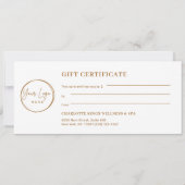 Carte Minimal Eyebrow Logo Gift Certificate (Dos)