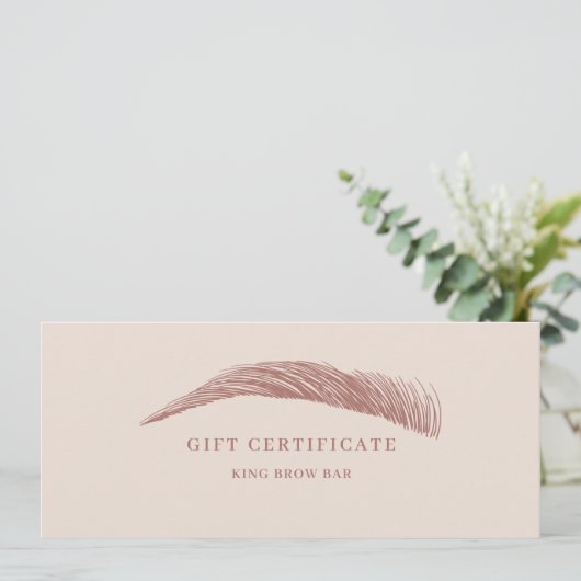Carte Minimal Eyebrow Logo Gift Certificate (Debout devant)