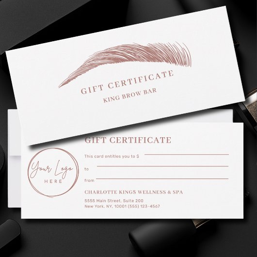 Carte Minimal Eyebrow Logo Gift Certificate