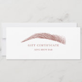 Carte Minimal Eyebrow Logo Gift Certificate (Devant)