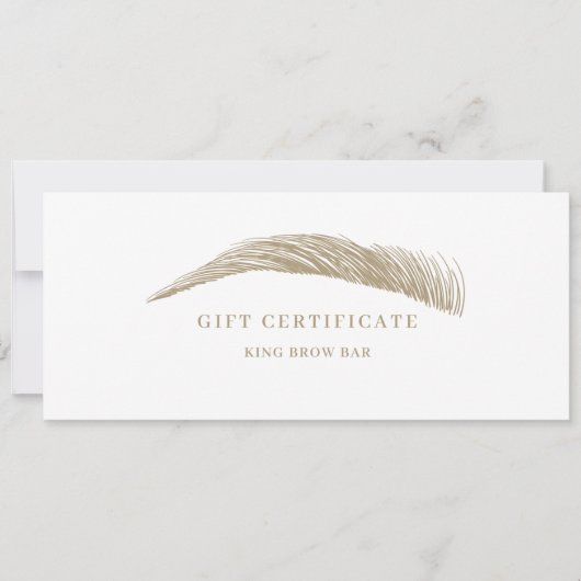 Carte Minimal Eyebrow Logo Gift Certificate (Devant)