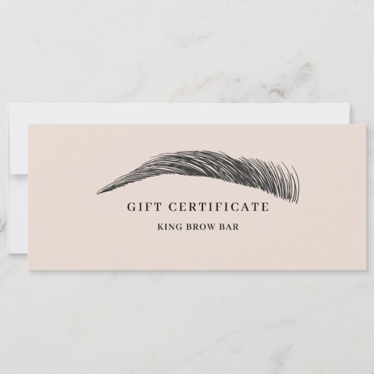 Carte Minimal Eyebrow Logo Gift Certificate (Devant)