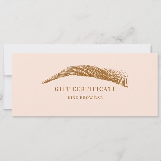 Carte Minimal Eyebrow Salon QR Code Gift Certificate (Devant)
