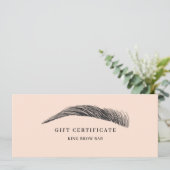 Carte Minimal Eyebrow Salon QR Code Gift Certificate (Debout devant)