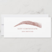 Carte Minimal Eyebrow Salon QR Code Gift Certificate (Devant)