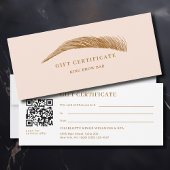 Carte Minimal Eyebrow Salon QR Code Gift Certificate
