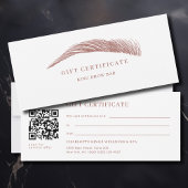 Carte Minimal Eyebrow Salon QR Code Gift Certificate