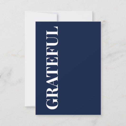 Carte Minimal GRATEFUL | Navy Blue Holiday Greeting (Devant)