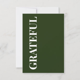 Carte Minimal GRATEFUL Vert forêt Fête de fin d'année