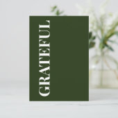 Carte Minimal GRATEFUL | Vert forêt Fête de fin d'année (Debout devant)