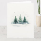 Carte Minimal Misty Evergreen Forest Christmas (Devant)