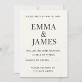 Carte Minimal Modern Ivory RSVP Card (Devant)
