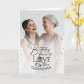Carte Minimal Modern Photo Modern Birthday Grandma (Fleur jaune)