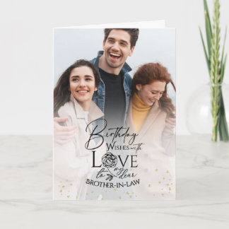 Carte Minimal Photo Birthday Keepsake Brother-in-law