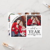 Carte Minimal Quelle année Multiphoto Collage Noël (Devant/Arrière en situation)