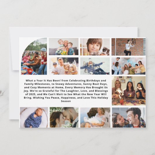 Carte Minimal Quelle année Multiphoto Collage Noël (Dos)