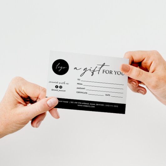 CARTE MINIMAL SCRIPT UN CADEAU POUR VOUS LOGO COMPTE SOC