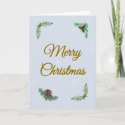 Carte Minimal Snowy Christmas Folded Greeting Card (Devant)