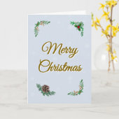 Carte Minimal Snowy Christmas Folded Greeting Card (Fleur jaune)