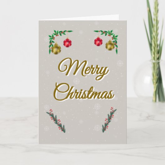 Carte Minimal Snowy Christmas Folded Greeting Card (Devant)