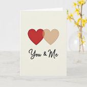 Carte minimale Cœurs Toi et Moi (Fleur jaune)
