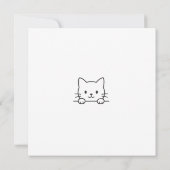Carte minimale de chat doodle pour penser à vous (Dos)