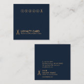 Carte minimale de fidélité de carré de coiffeur de (Devant / Derrière)